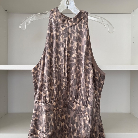 GOOD AMERICAN The Resort Halter Dress in Honey Leopard - Picture 7 of 11